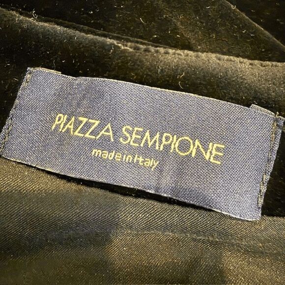 Piazza Sempione Textured Black Dress Velvet and Tweeded Back Zip Size 6 (IT 42) - Picture 8 of 16